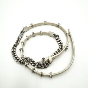 Henri Bendel Leather and Metal Bracelet